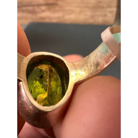 NEW size 7.5 oval cut peridot sterling silver ring 6.55 grams - Picture 15 of 16
